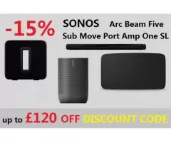 Купон на скидку - 15% для музыкальной техники Sonos UK store