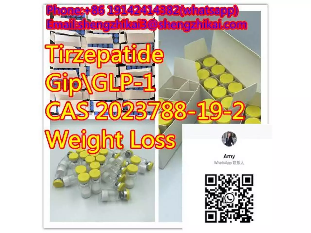 مصنع توريد Tirzepatide Gip\GLP-1 CAS 2023788-19-2 لتخفيف الوزن - 8/9