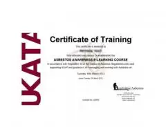 Ukata Asbestos Awareness Certificate / Асбестос Сертификат