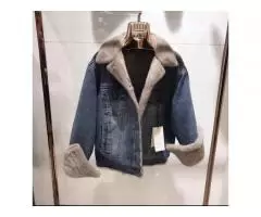 Denim jackets with natural mink fur New! Large selection of various models. - 1