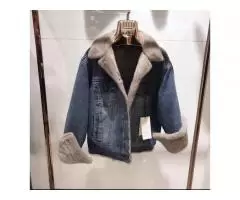 Denim jackets with natural mink fur New! Large selection of various models.