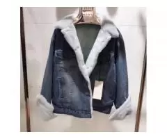 Denim jackets with natural mink fur New! Large selection of various models. - 2