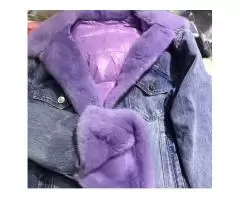 Denim jackets with natural mink fur New! Large selection of various models. - 3